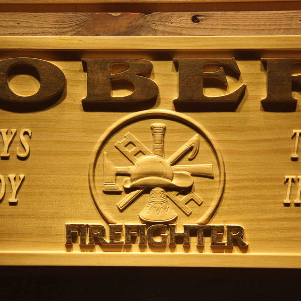 ADVPRO Name Personalized Firefighter Fire Department Always Ready to Fight The Fight Man Cave Wood Engraved Wooden Sign wpa0267-tm - Details 1