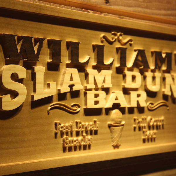 ADVPRO Name Personalized SLAM Dunk BAR Basketball Game Sport Room Wood Engraved Wooden Sign wpa0269-tm - Details 2