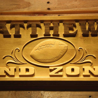 ADVPRO Name Personalized American Football END Zone National Game Sport Bar Wood Engraved Wooden Sign wpa0273-tm - Details 1