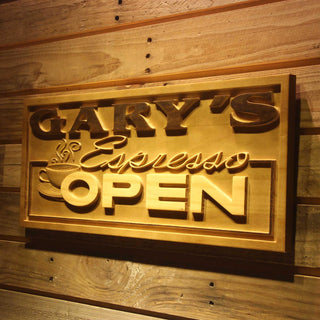 ADVPRO Name Personalized Espresso Coffee Shop Open Decoration Wood Engraved Wooden Sign wpa0274-tm - 26.75