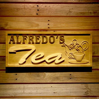 ADVPRO Name Personalized Tea Lover Housewarming Birthday Gifts Kitchen Bistro Wood Engraved Wooden Sign wpa0283-tm - 18.25