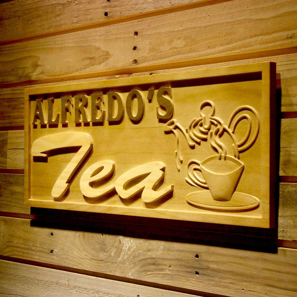 ADVPRO Name Personalized Tea Lover Housewarming Birthday Gifts Kitchen Bistro Wood Engraved Wooden Sign wpa0283-tm - 26.75