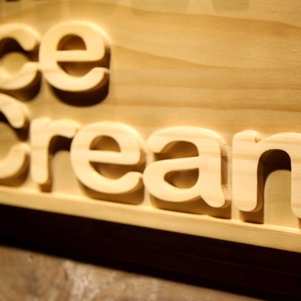 ADVPRO Name Personalized Icecream Shop Home D‚cor Gifts Wood Engraved Wooden Sign wpa0284-tm - Details 2
