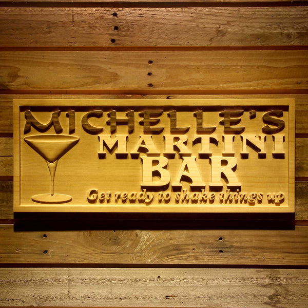 ADVPRO Name Personalized Martini BAR Cocktails Wine Club Pub Gifts Wood Engraved Wooden Sign wpa0289-tm - 18.25