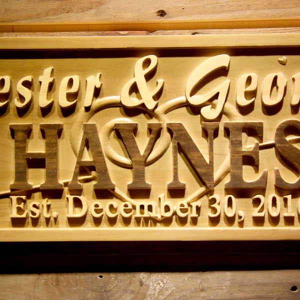 ADVPRO Personalized Last Name Heart with Arrow Home D‚cor Wood Custom Wedding Gift Couples Established Wooden Signs wpa0294-tm - Details 1