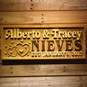 ADVPRO Personalized Double Heart Mr & Mrs Wedding Gift Custom Home D‚cor First Name Established Gift Family Sign Bar Beer Wooden Signs wpa0298-tm - 18.25