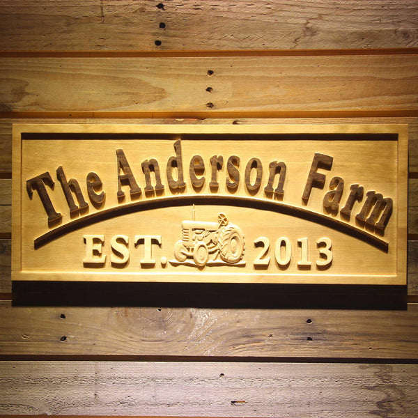 ADVPRO Name Personalized Farm with Tractor Home Decoration Housewarming Gifts Wood Engraved Wooden Sign wpa0306-tm - 18.25