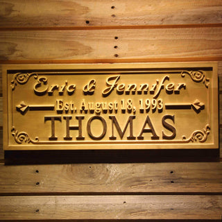 ADVPRO Personalized Last Name Rustic Home D‚cor Wood Engraving Custom Wedding Gift Couples Den Gift Wooden Signs wpa0307-tm - 18.25