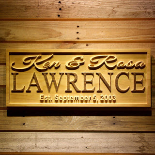 ADVPRO Personalized Last Name Rustic Home D‚cor Wood Engraving Custom Wedding Gift Couples Den Gift Wooden Signs wpa0314-tm - 18.25