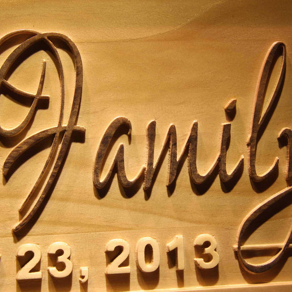 ADVPRO Personalized Custom Wedding Anniversary Family Sign Script Surname Last First Name Heart Home D‚cor Housewarming Gift 5 Year Wood Wooden Signs wpa0315-tm - Details 1