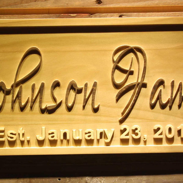 ADVPRO Personalized Custom Wedding Anniversary Family Sign Script Surname Last First Name Heart Home D‚cor Housewarming Gift 5 Year Wood Wooden Signs wpa0315-tm - Details 3