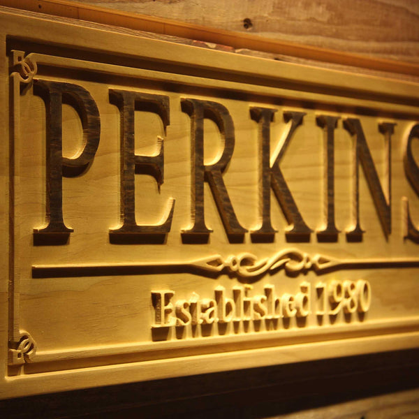 ADVPRO Family Name Personalized with Established Year Wedding Gift Wood Engraved Wooden Sign wpa0321-tm - Details 2