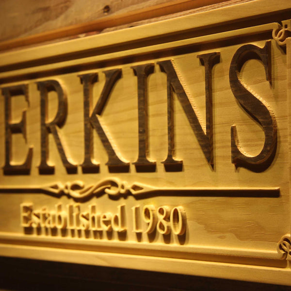 ADVPRO Family Name Personalized with Established Year Wedding Gift Wood Engraved Wooden Sign wpa0321-tm - Details 3