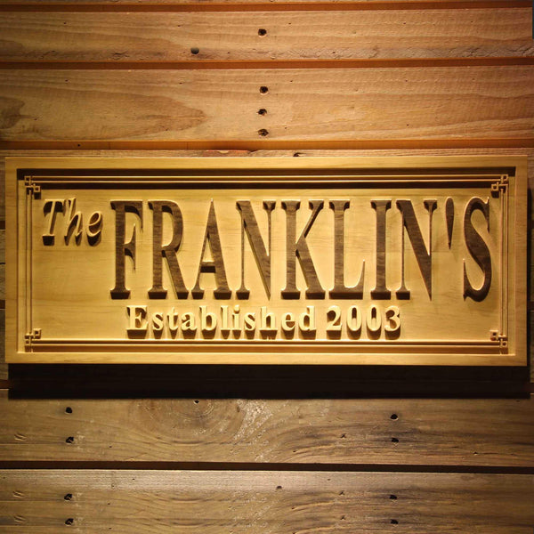 ADVPRO Personalized Wedding Gift Last Name Established Sign Family Name Signs Custom Wood Sign Carved Wooden Sign 3D 5 Year wpa0322-tm - 18.25