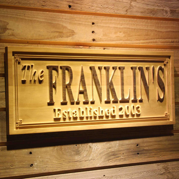 ADVPRO Personalized Wedding Gift Last Name Established Sign Family Name Signs Custom Wood Sign Carved Wooden Sign 3D 5 Year wpa0322-tm - 23