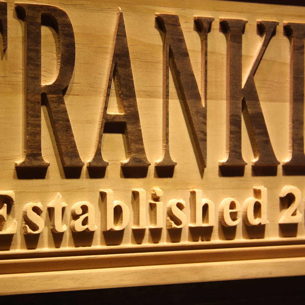 ADVPRO Personalized Wedding Gift Last Name Established Sign Family Name Signs Custom Wood Sign Carved Wooden Sign 3D 5 Year wpa0322-tm - Details 2