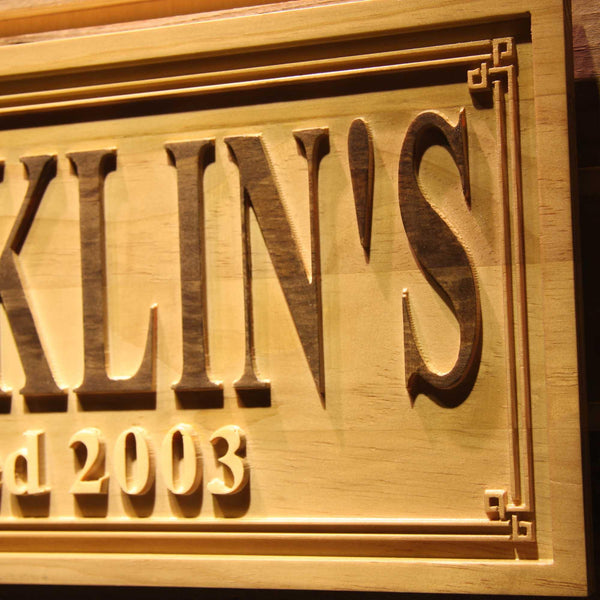ADVPRO Personalized Wedding Gift Last Name Established Sign Family Name Signs Custom Wood Sign Carved Wooden Sign 3D 5 Year wpa0322-tm - Details 3