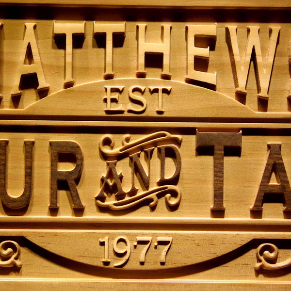 ADVPRO Personalized Family Name Sign Personalized Wedding Gifts Wall Art Rustic Home Decor Custom Carved Wooden Signs Couples 5 Year wpa0325-tm - Details 1
