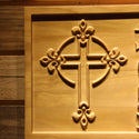 ADVPRO Serve Lord God Cross D‚cor Name Personalized Established Year 3D Wood Engraved Wooden Sign wpa0329-tm - Details 1