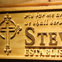 ADVPRO Serve Lord God Cross D‚cor Name Personalized Established Year 3D Wood Engraved Wooden Sign wpa0329-tm - Details 3