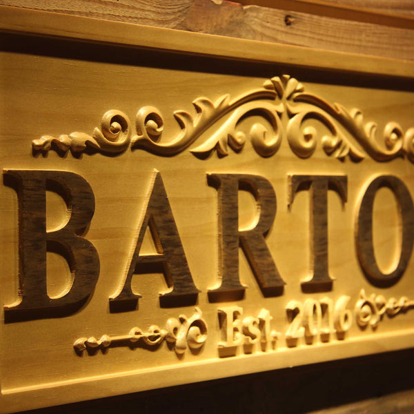 ADVPRO Personalized Wedding Gift Last Name Established Sign Family Name Signs Custom Wood Sign Carved Wooden Sign 3D 5 Year Couple Last Name Sign wpa0333-tm - Details 2