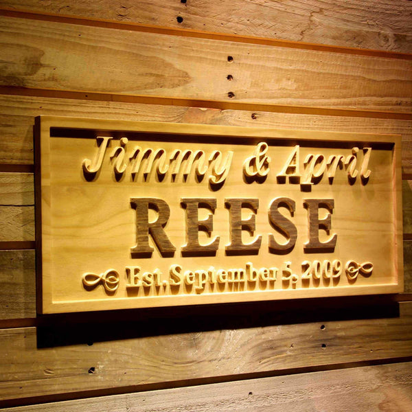 ADVPRO Personalized Wedding Gift Last Name Established Sign Family Name Signs Custom Wood Sign Carved Wooden Sign 3D 5 Year Couple Last Name Sign wpa0334-tm - 23