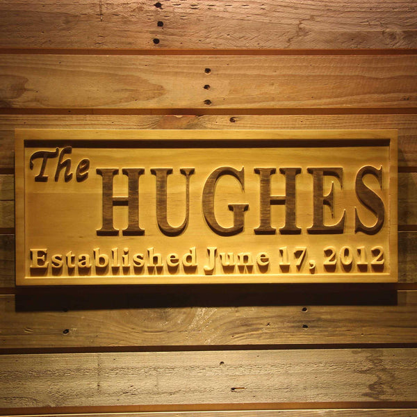 ADVPRO Family Name Personalized with Established Date Wedding Gift Wood Engraved Wooden Sign wpa0335-tm - 18.25