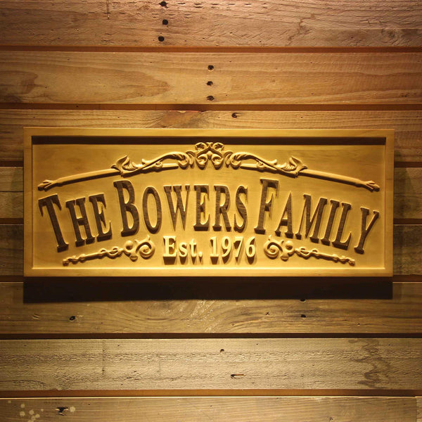 ADVPRO Family Last Name Personalized Established Year Housewarming Gifts Wood Engraved Wooden Sign wpa0338-tm - 18.25