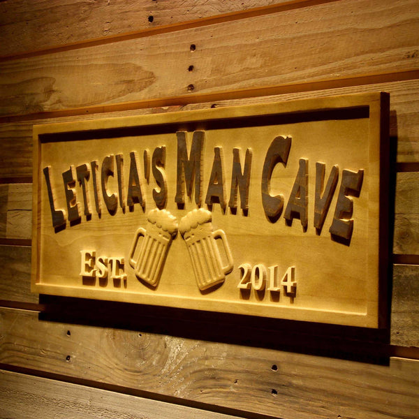 ADVPRO Name Personalized Man CAVE Bar Pub Cheers Housewarming Birthday Gifts Wood Engraved Wooden Sign wpa0347-tm - 26.75