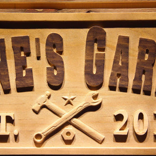 ADVPRO Name Personalized Garage EST. Year Man Cave Gifts Wood Engraved Wooden Sign wpa0350-tm - Details 1