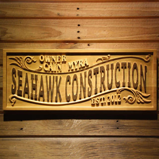ADVPRO Company Name Owner Personalized Established Year Wood Engraved Wooden Sign wpa0352-tm - 18.25