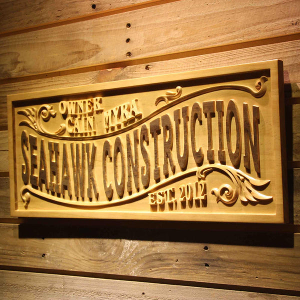 ADVPRO Company Name Owner Personalized Established Year Wood Engraved Wooden Sign wpa0352-tm - 26.75