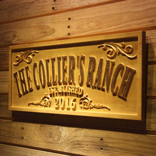 ADVPRO Name Personalized The Ranch Farm Decoration Established Year Gifts Wood Engraved Wooden Sign wpa0354-tm - 26.75