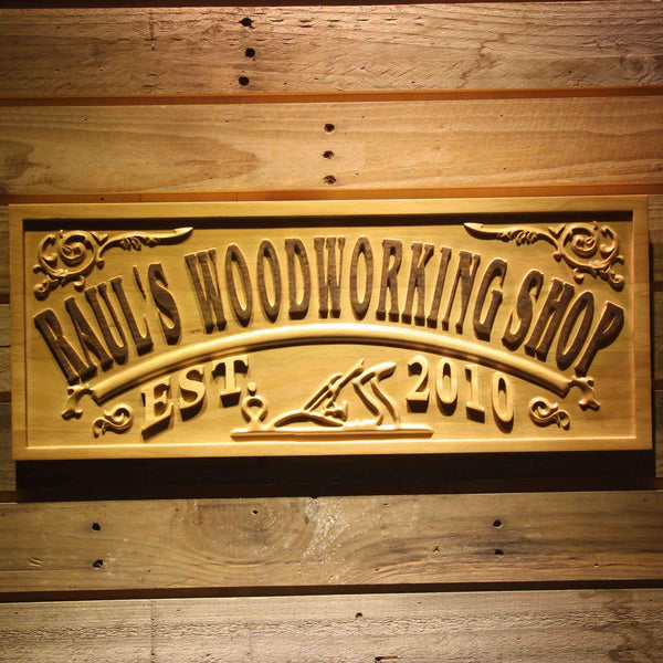 ADVPRO Name Personalized Woodworking Wood Shop Decoration Wood Engraved Wooden Sign wpa0356-tm - 18.25