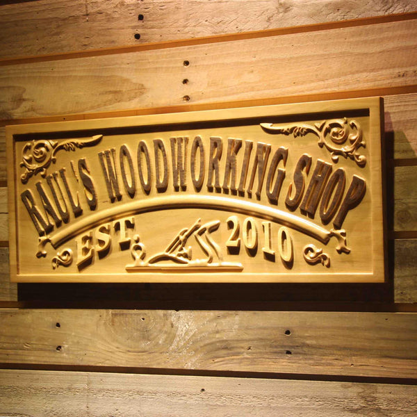 ADVPRO Name Personalized Woodworking Wood Shop Decoration Wood Engraved Wooden Sign wpa0356-tm - 26.75