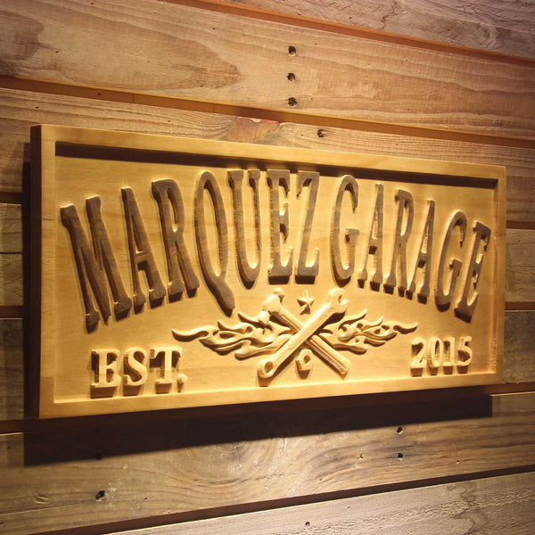 ADVPRO Name Personalized Garage with Established Year Man Cave Gifts Wood Engraved Wooden Sign wpa0362-tm - 23