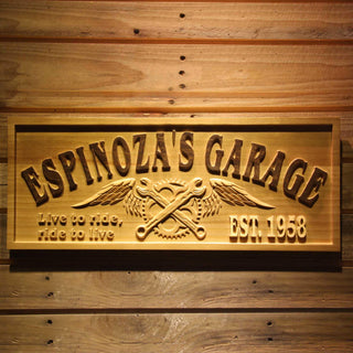 ADVPRO Name Personalized Garage Live to Ride Ride to Live Car Repair Man Cave Wood Engraved Wooden Sign wpa0363-tm - 18.25