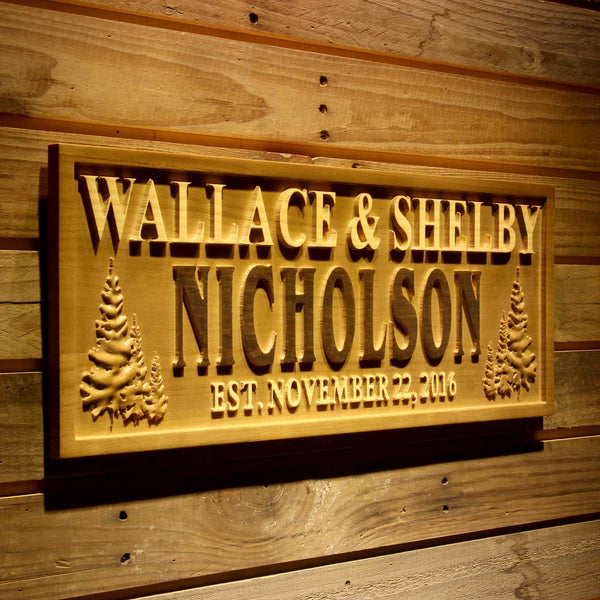 ADVPRO Family Name First Names Personalized with Established Date Wedding Gift Wood Engraved Wooden Sign wpa0364-tm - 23