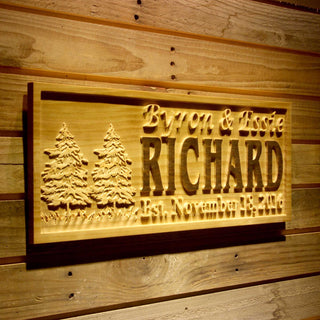 ADVPRO Big Trees Family Name First Names Personalized with Established Date Wedding Gift Wood Engraved Wooden Sign wpa0368-tm - 23