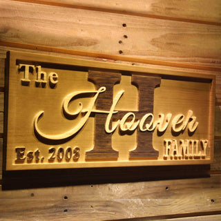 ADVPRO Big Initial Family Name Personalized Anniversary with Established Year Gifts Wood Engraved Wooden Sign wpa0369-tm - 23