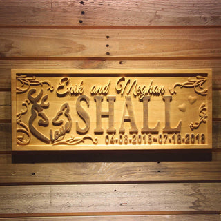 ADVPRO Personalized Last Name Rustic Home D‚cor Wood Engraving Custom Wedding Gift Couples Established Wooden Signs wpa0373-tm - 18.25