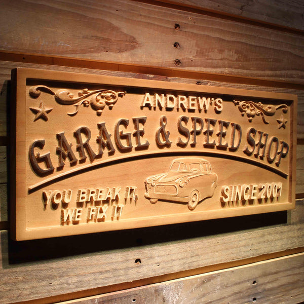 ADVPRO Garage & Speed Shop Name Personalized Man Cave Gifts Wood Engraved Wooden Sign wpa0382-tm - 23