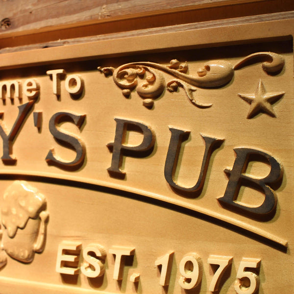 ADVPRO Name Personalized Pub with Location & Est. Year Gift Man Cave Wood Engraved Wooden Sign wpa0383-tm - Details 3