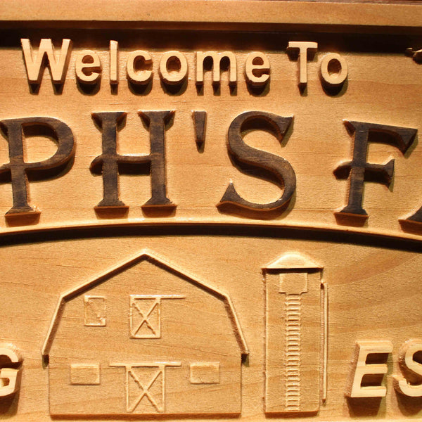 ADVPRO Farm Last Name First Names Personalized Est. Year Housewarming Gifts Wood Engraved Wooden Sign wpa0385-tm - Details 1