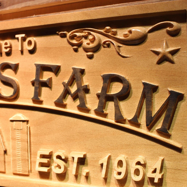 ADVPRO Farm Last Name First Names Personalized Est. Year Housewarming Gifts Wood Engraved Wooden Sign wpa0385-tm - Details 3