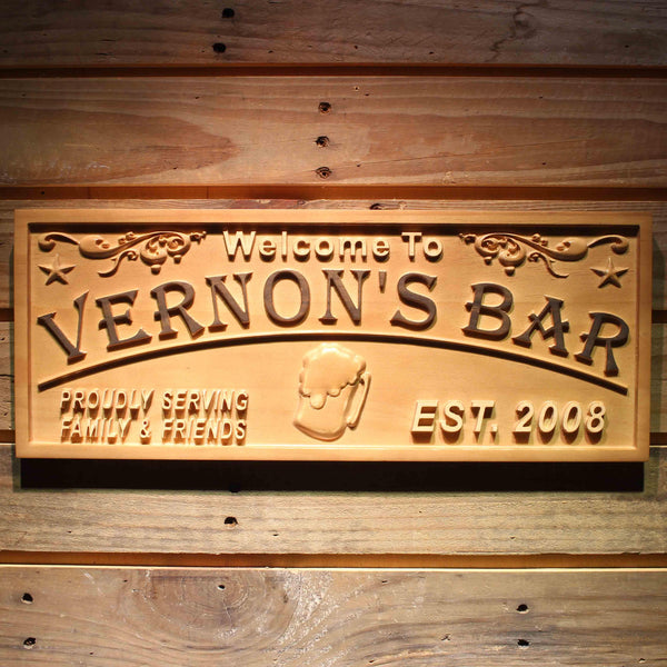 ADVPRO Name Personalized Home Bar Wood Engraved Wooden Sign wpa0389-tm - 18.25