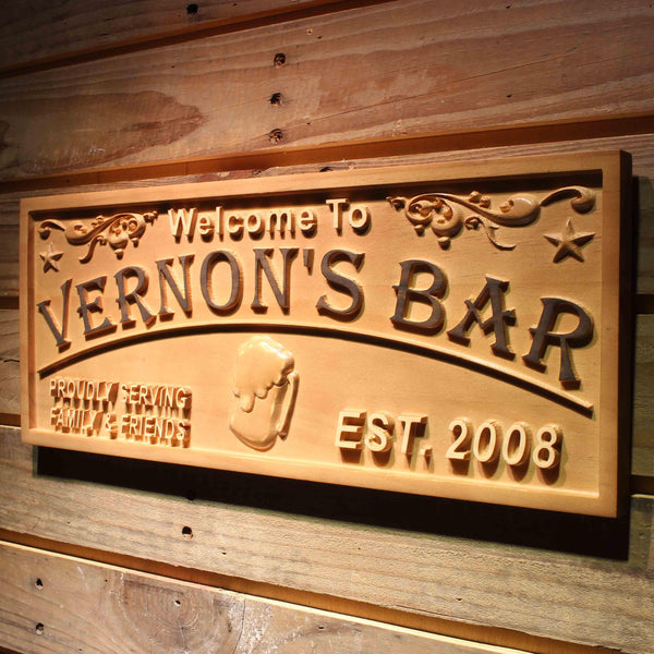 ADVPRO Name Personalized Home Bar Wood Engraved Wooden Sign wpa0389-tm - 26.75