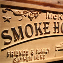 ADVPRO Smoke House BBQ Name Personalized with EST. Year Wood Engraved Wooden Sign wpa0390-tm - Details 2