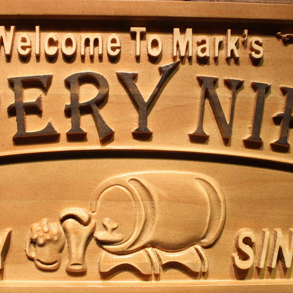ADVPRO Slippery Nipple Name Personalized with EST. Year Wood Engraved Wooden Sign wpa0391-tm - Details 1