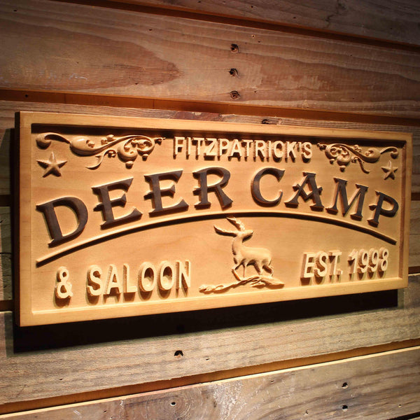 ADVPRO Deer & Saloon Name Personalized with EST. Year Wood Engraved Wooden Sign wpa0393-tm - 23